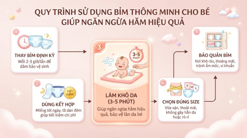 Làm khô da 3 phút trước khi mặc tã giúp ngăn ngừa hăm hiệu quả. Làm khô da 3 phút trước khi mặc tã giúp ngăn ngừa hăm hiệu quả.