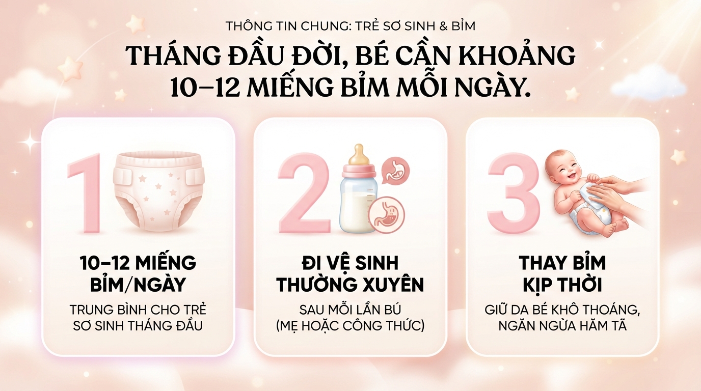 Tã dán chống tràn ban đêm tốt hơn miếng lót sơ sinh trong tháng đầu.