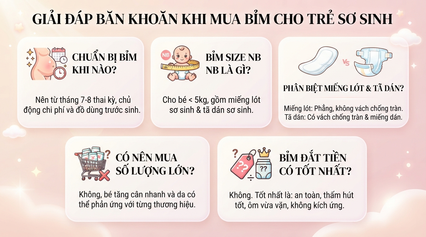Trẻ sơ sinh tháng đầu dùng hết bao nhiêu bỉm? Gợi ý cách chọn tã phù hợp